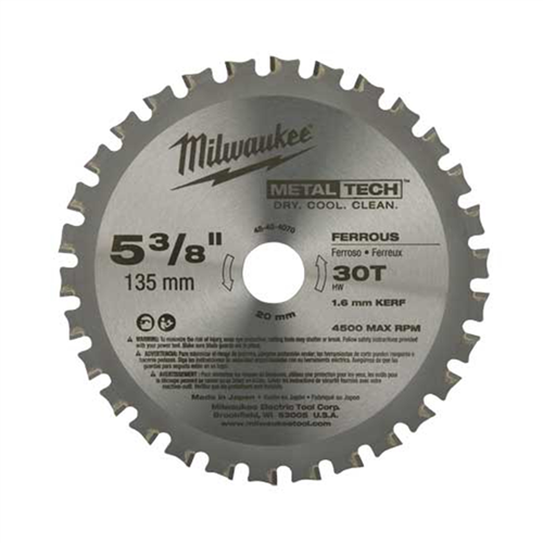 48-40-4070 Milwaukee Tool 5-3/8" 30 Teeth Ferrous Metal Circular Saw Blade