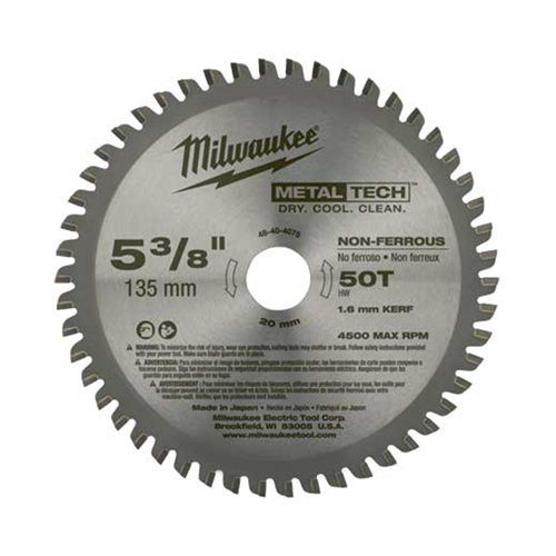 48-40-4075 Milwaukee Tool 5-3/8" Circular Saw Metal Cutting 50 Teeth Blade