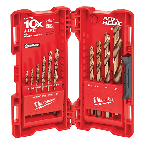 48-89-2331 Milwaukee Tool 15-Pc Cobalt Red Helix Drill Bit Kit