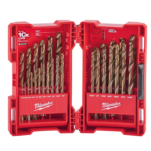 48-89-2332 Milwaukee Tool 29-Pc Cobalt Red Helix Drill Bit Set