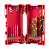 48-89-4633 Milwaukee Tool 10-Pc Shockwave Red Helix Titanium Drill Bit Set