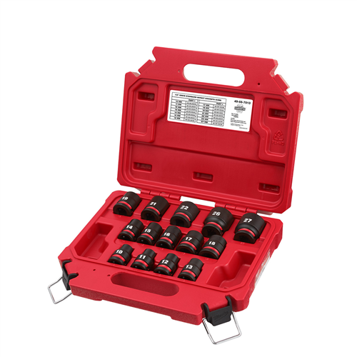 49-66-7013 Milwaukee Tool 14Pcshockwave Impact Duty 1/2" Drive Metric Standard 6 Point Socket Set