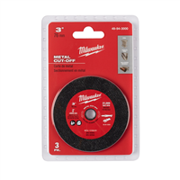 49-94-3000 Milwaukee Tool 3-Pk, 3" Metal Cut Off Wheel Max 20,000 Rpm