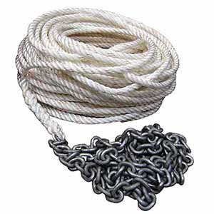 Powerwinch P10297 200' of 5/8" Nylon Rope & 15' of 5/16" HT Chain - P10297