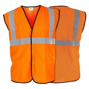 692-1211 Sas Safety Class-2 Hi-Viz Orange Safety Vest, Xxl