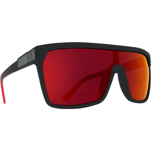 670323803673 Spy Optic Inc Flynn Sunglasses, Soft Matte Black Red F