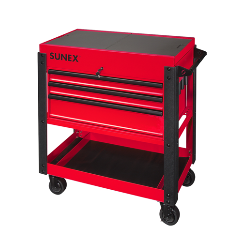 8035XT Sunex 3-Drawer Utility Cart W/ Sliding Top,