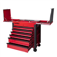 8035XTFD Sunex 6-Drawer Slide Top Service Cart, Red