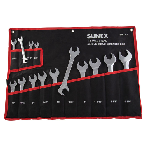 9914A Sunex 14 Pc. Full Polish Sae Angle Head Wrench Set