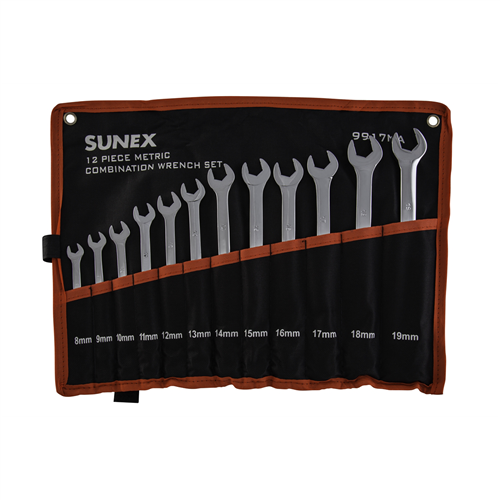 9917MA Sunex 12 Pc. Metric Full Polish V-Groove Combination Wre