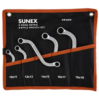 9940M Sunex S-Style Double Box End Metric Wrench Set, 5 Pc.