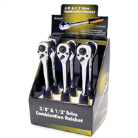 11058-6 Titan 6Pc Dual-Headed 3/8" & 1/2" Dr. Std Ratchet Display