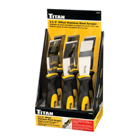 11508-6 Titan 6Pc 1 1/4" Offset Stainless Steel Scraper Display