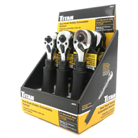 12071-6 Titan 6Pc Dual-Headed 1/4" & 3/8"Dr Std Ratchet Display