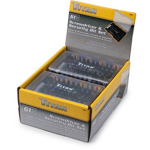 16061-4 Titan 4Ea 61Pc Bit Set Display