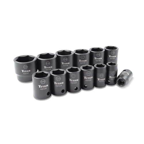 42000 Titan 13 Pc. 1/2 In. Dr Impact Socket Set