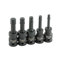 42925 Titan 5-Pc 1/2" Dr Sae Hex Impact Bi