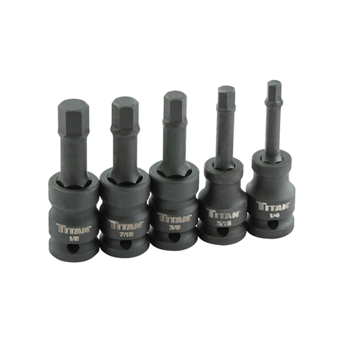 42925 Titan 5-Pc 1/2" Dr Sae Hex Impact Bi