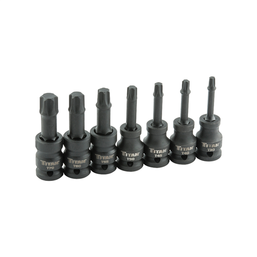 42977 Titan 7-Pc 1/2" Dr Star Impact Bit S