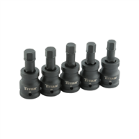 44505 Titan 5-Pc 3/4" Dr Metric Hex Impact