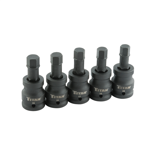 44505 Titan 5-Pc 3/4" Dr Metric Hex Impact