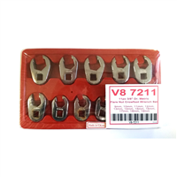 V8 7211 V-8 Tools 11 Pc 3/8" Dr. Metric Crowfoot Wrench Set