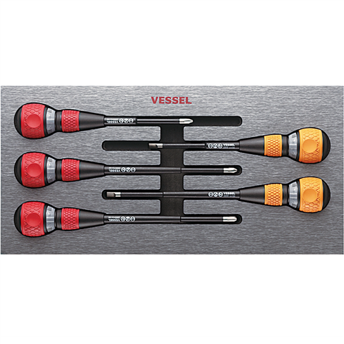 22005EVA Vessel Tools 2200 Ball Ratchet Screwdriver 5Pcs Set In Eva Foam