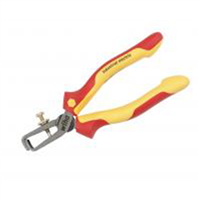 32947 Insul. Industrial Stripping Pliers 6.3" Oal. Industrial Brushed Finish. Two Component Ergo Cushion Grips. Strips Up To Awg #8