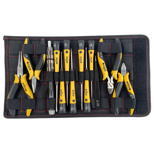 45892 Wiha Tools 26 Piece Esd Safe Picofinish Precision Screwdrivers Pliers And Bits Set With Heavy Duty Velcro Pouch