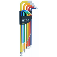 66981 Wiha Tools Wiha Color Coded Ball End Hex L-Keys Set Sizes Include: 0.050 To 3/8"