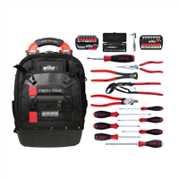 91862 Wiha Tools 63 Piece Wiha Redstripe Tech Pac Contractor Tool Kit