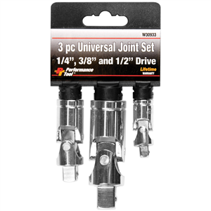 W30933 Wilmar Corp. / Performance Tool 3 Pc Universal Joint Set