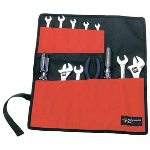 W88990 Wilmar Corp. / Performance Tool 12 Pocket Roll-Up Tool Pouch