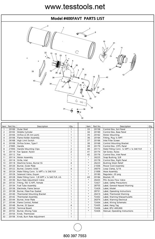 Mr Heater Mh400favt Parts Parts List And Diagrams